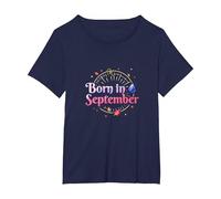 Nato a Settembre: Celebrazione del Compleanno Autunnale Maglietta, Donna Plus-Size, Navy, 6X