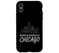 Nato & Cresciuto a Chicago - Chicago Skyline Custodia per iPhone X/XS