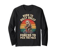 Nato da Dilly Dally costretto ad Aumentare Il Ritmo Funny Sloth Maglia a Manica