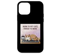 Nato da gatti domestici costretti a lavorare Gatto divertente Custodia per iPhone 12 mini