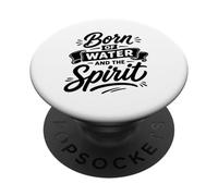 Nato Dell'acqua E Dello Spirito Fedele Battesimo Cristiano PopSockets PopGrip Adesivo