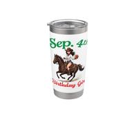 Nato il 4 settembre Buon compleanno a me ragazza a cavallo Bicchiere termico in acciaio inox doppia parete