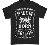 Nato In Gran Bretagna 81° Compleanno Fatto Nel 1944 Uomo T-Shirt 100% Cotone