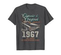 Nato nel 1967 Auto d'Epoca 59° Compleanno Maglietta, Uomo, Grigio Scuro, 5XL