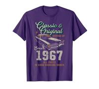 Nato nel 1967 Auto d'Epoca 59° Compleanno Maglietta, Uomo, Viola, L