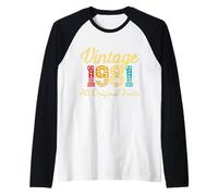 Nato nel 1981 44 Anni Made in 1981 41st Birthday Maglia con Maniche Raglan