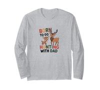 Nato per Andare A Caccia con papà, Motivo di Caccia per Maglia a Manica