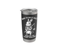 Nato per Dilly Dally costretto a combattere il fascismo | Coniglio guerriero Bicchiere termico in acciaio inox doppia parete