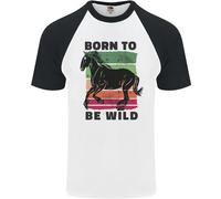 Nato Per Essere Selvaggio Maglietta Baseball S/S Equestrian Uomo