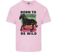 Nato Per Essere Selvaggio Maglietta Equestre Per Bambini Ragazzi E Ragazze