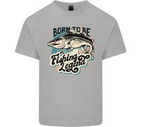 Nato Per Essere Una Leggenda Della Pesca Maglietta Per Bambini Ragazzi E Ragazze