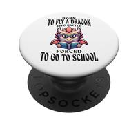 Nato per far volare un drago in battaglia costretto ad andare a scuola scherzo PopSockets PopGrip Adesivo