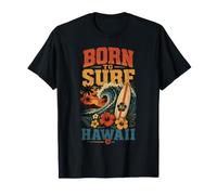 Nato per Fare Surf Hawaii Surfing Waves Beach Surfer Maglietta