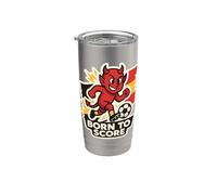Nato per segnare Little Belgian Devil Soccer Player Bicchiere termico in acciaio inox doppia parete