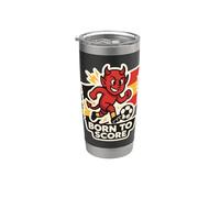 Nato per segnare Little Belgian Devil Soccer Player Bicchiere termico in acciaio inox doppia parete