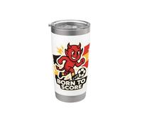 Nato per segnare Little Belgian Devil Soccer Player Bicchiere termico in acciaio inox doppia parete
