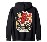 Nato per segnare Little Belgian Devil Soccer Player Felpa con Cappuccio