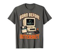 Nato Prima di Internet Retro Computer Vintage Tech Umorismo Maglietta