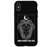 Nato sotto il leone Leone Zodiac Costellazione Luna Astrologia Custodia per iPhone X/XS