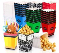 Natonhi 36 scatole per popcorn per il rientro a scuola, 6 disegni a matita, quaderni per snack, caramelle, scatole per bomboniere per il primo giorno di scuola, decorazioni per aule prescolari e asili