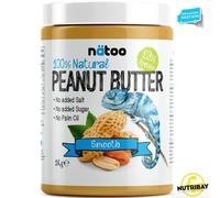 NATOO 100% PEANUT BUTTER SMOOTH 1kg BURRO D'ARACHIDI LISCIO