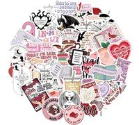 NATOSU 52 Pezzi Adesivi Estetici per Libri, Adesivi Anime Impermeabili per Laptop, Diario, Kindle, Valigia, Casco da Moto, Scrapbook, Rosa, Kawaii, Adesivi per la Lettura per Ragazze