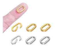 NATOSU 6 moschettoni ovali riempiti in oro 18 carati, chiusura per collane, chiusura ad anello a molla, connettori per trovare gioielli, collane e braccialetti