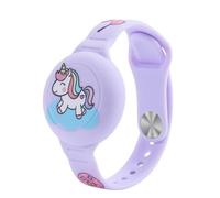 NATOSU Custodia per bambini impermeabile per braccialetto Airtag, regolabile, design simpatico e nascosto unicorno per supporto Air-Tag, cinturino di protezione anti-smarrimento GPS in silicone per