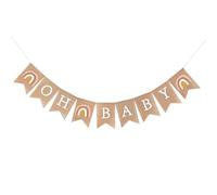 NATOSU Oh Baby decorazione per baby shower, festa per rivelare il genere, decorazione con ghirlanda e striscione, decorazione per baby shower, rivelazione di genere per il bambino, decorazione torta