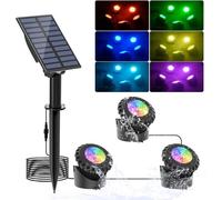 NATPOW Illuminazione solare per laghetto, luce RGB subacquea per laghetti, luci paesaggistiche, luci per laghetto, faretto subacqueo con impermeabilità IP68, illuminazione da giardino che cambia