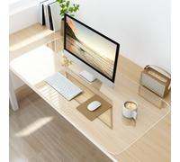 NATRKE Sottomano da Scrivania Trasparente in PVC, 90x40x0,15cm Grande Tappetino da Scrivania, Copertura per Tavolo Antiscivolo Impermeabile, Antigraffio Protezione per Tavolo da Scrivania per Ufficio