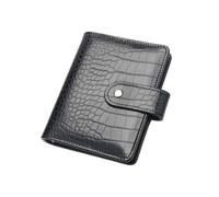 NatSumeBasics Portafoglio A7 nero in ecopelle con motivo coccodrillo con 6 anelli per organizer, diario di viaggio (nero)