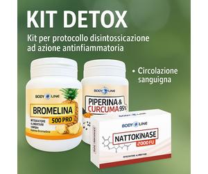 NATTOKINASE 2000 + BROMELINA 500pro + CURCUMA PIPERINA Protocollo detox