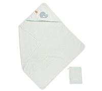 Nattou Accappatoio con Guanto da Bagno in Cotone e Poliestere, Sally la Balena, Ca. 75 x 75 cm, Cotone, Romeo, Jules e Sally, Celeste