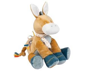Nattou Activity Cuddly Donkey Leo, 38 cm, Dark warm beige