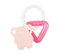 Nattou Anello per dentizione frigorifero in silicone, elefante, riempito d'acqua, senza BPA, 13,5 x 10,5 x 15 cm, silicone, rosa/bianco