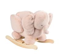 Nattou Animale a Dondolo, Elefante, Imbracatura di Sicurezza Inclusa, Allegro Dondolio Avanti e Indietro, 100% Poliestere, FanFan, Rosa Antico