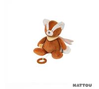 Nattou Peluche Carillon, Panda Rosso Boris, Melodia Tranquillizzante, Ca. 30 cm, Vegano, Boris & Jungo, Arancione