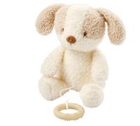 Nattou Carillon, Cagnolino, Ninna Nanna "La-Le-Lu", Con Anello, 100% Poliestere, Teddy, Ecru