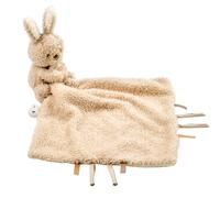 Nattou Coniglietto con Attacco per Ciuccio, 27 x 27 cm, 100% Poliestere, Orsetto, Sabbia