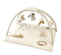 Nattou Coperta per Gattonare con Arco di Gioco e Varie Attività, Circa 70x80 cm, Rettangolare, 100% Poliestere, Teddy, Beige