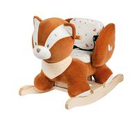 Nattou Dondolo Panda Rosso Boris, Inclusa Cintura di Sicurezza, Allegro Dondolio Avanti e Indietro, 60 x 30 x 46 cm, Vegano, Boris & Jungo, Arancione