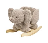 Nattou Dondolo per bambini n morbido tessuto di orsacchiotto, Elefante, Cintura di sicurezza inclusa, Allegro dondolio avanti e indietro, Circa 60 cm, Lapidou, Poliestere/legno, Taupe