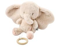 Nattou Giocattolo in Peluche a Pelo Lungo, Elefante, Ninna Nanna "La-Le-Lu", Con Anello, Poliestere, FanFan, Sabbia