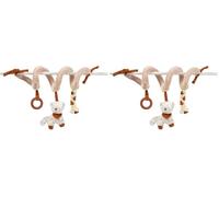 Nattou Gioco a Spirale Leopardo delle Nevi Jungo, con Sonaglio e Anello in Silicone, 60 cm, Vegano, Boris & Jungo, Beige (Confezione da 2)