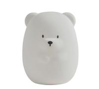 Nattou Luce Notturna LED in Silicone a Forma di Orso, 7 Colori, Senza BPA, 16 cm, Vegano, Silicone, Bianco
