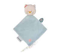 Nattou Mini Doudou per Neonato, Cotone e Velour, Gatto Lana, Per Neonati e Bambini Prematuri, Ca. 28 cm, Mila, Zoe e Lana, Azzurro