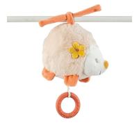 Nattou Mini-Peluche con Attività, Cotone e Velour, Con Musica e Anello da Dentizione in Silicone, Riccio Zoe, Largo ca. 17 cm, Mila, Zoe e Lana, Beige