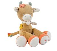 Nattou Mini-Peluche in Cotone e Velour, Mucca Mila, Per Neonati e Bambini Prematuri, Sonaglio Incorporato, Ca. 20 cm, Mila, Zoe e Lana, Beige