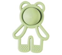 Nattou Orsetto in Silicone "Pop-it", Anello di Dentizione da Mordere e Afferrare, Senza BPA, Ca. 11 cm, Silicone, Verde
